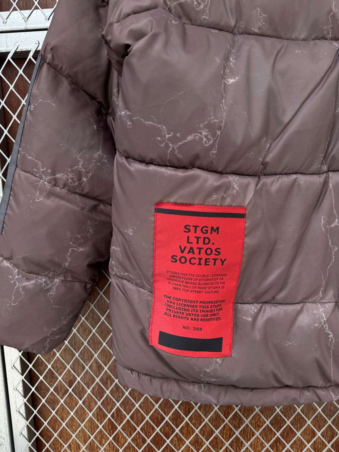 스티그마 STIGMA 브라운 스톤 패턴 오버핏 패딩 점퍼 M 상품이미지9
