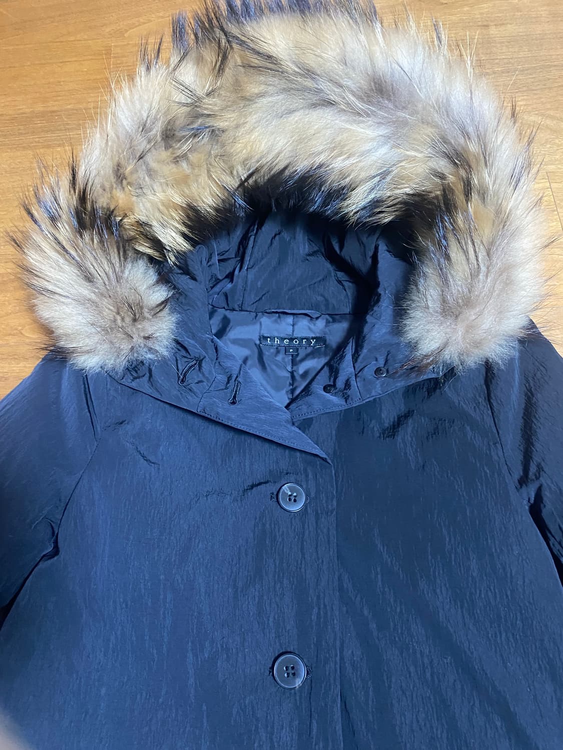 Theory 라쿤퍼 후드 오리털 패딩 P사이즈 상품이미지4