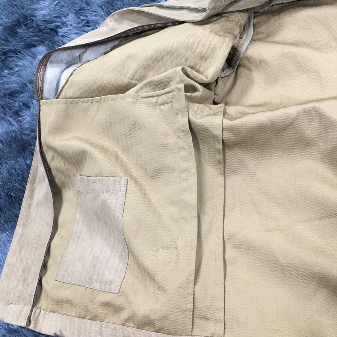 투티/0254 NADES 일본 빈티지 브라운 자켓 헤링본 패턴 가죽포켓 상품이미지7