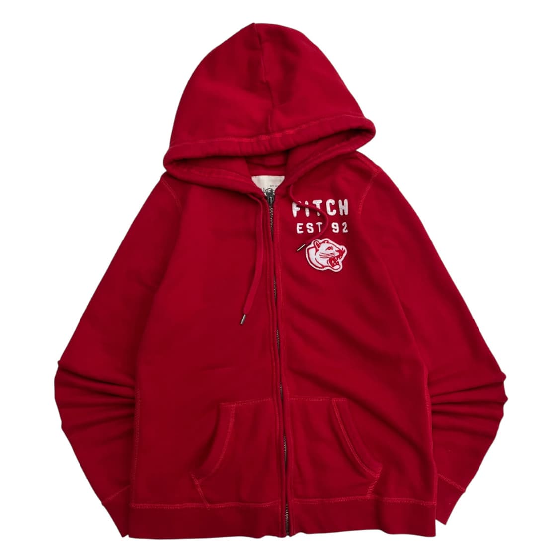 아베크롬비 불독자수 레드 후드집업 L 상품이미지2