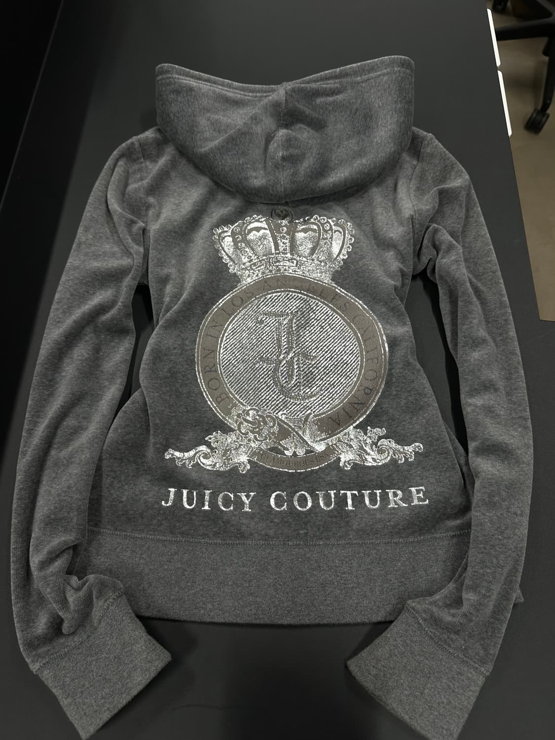 쥬시꾸뛰르 벨루어 후드집업 그레이 상품이미지5