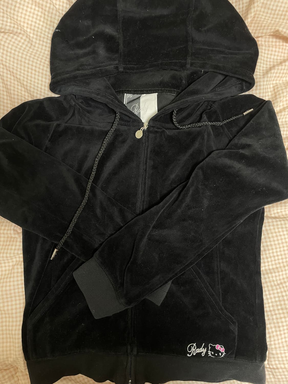 rady 레디 레이디 라디 키티 고전 벨벳 갸루 트레이닝 셋업 블랙 상품이미지2