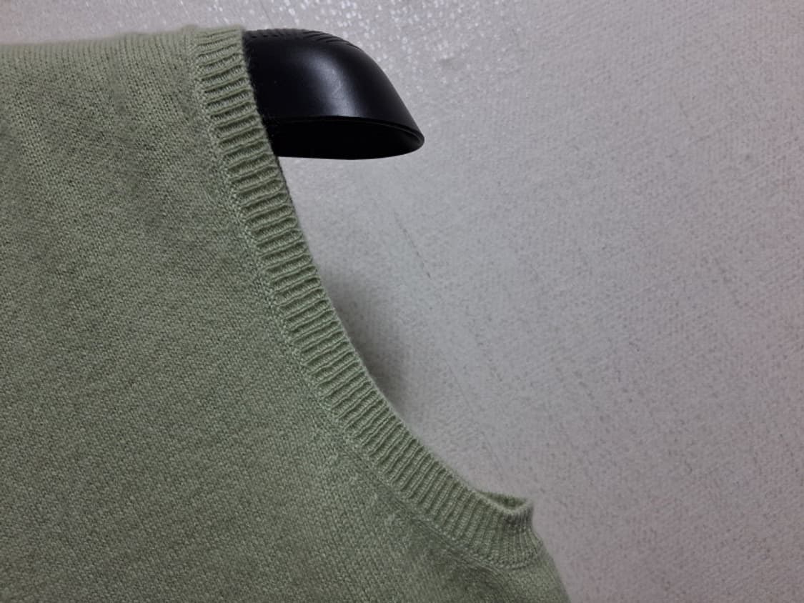 일본빈티지수입 CHAMTEX  라이트그린 100%퓨어캐시미어 폴라티 민소 상품이미지4