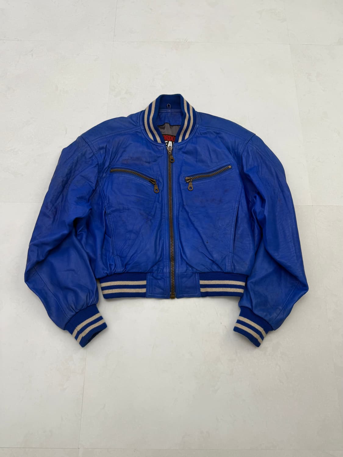 블루 가죽 블루종 자켓  상품이미지4