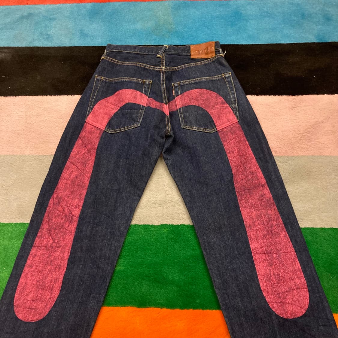 OG 일본 에비수 빅로고 프린팅 셀비지 데님 팬츠 상품이미지2