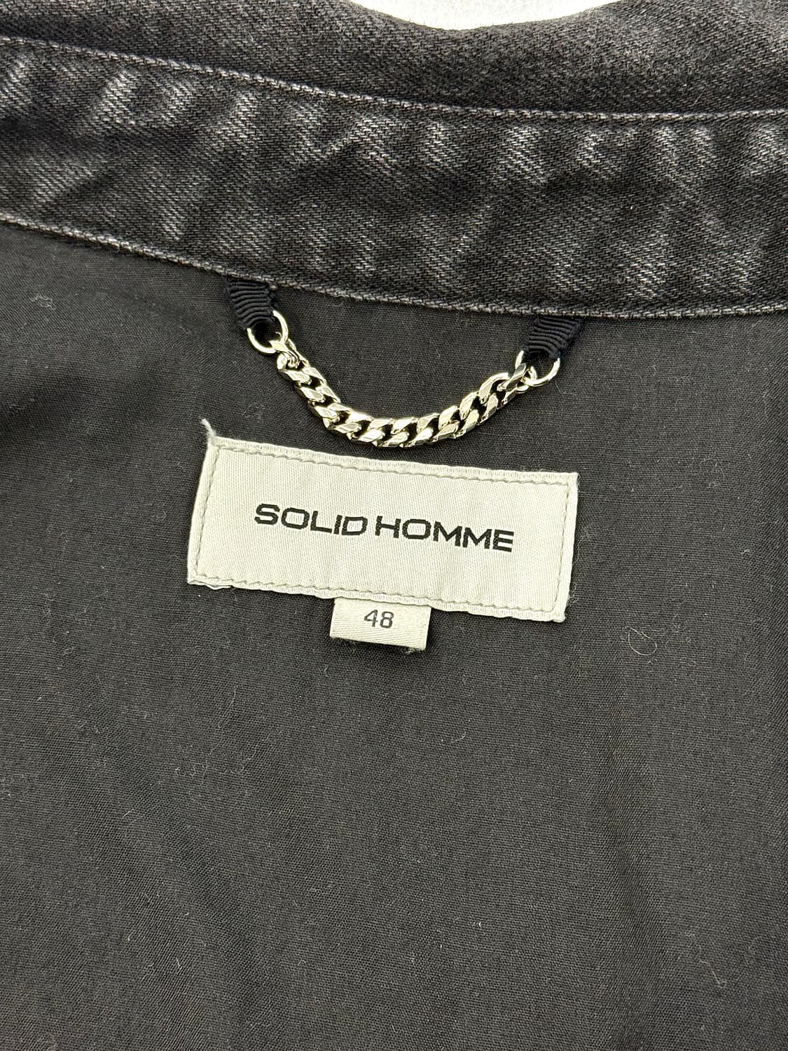 솔리드옴므 오버 흑청 데님 셔츠 자켓 상품이미지7