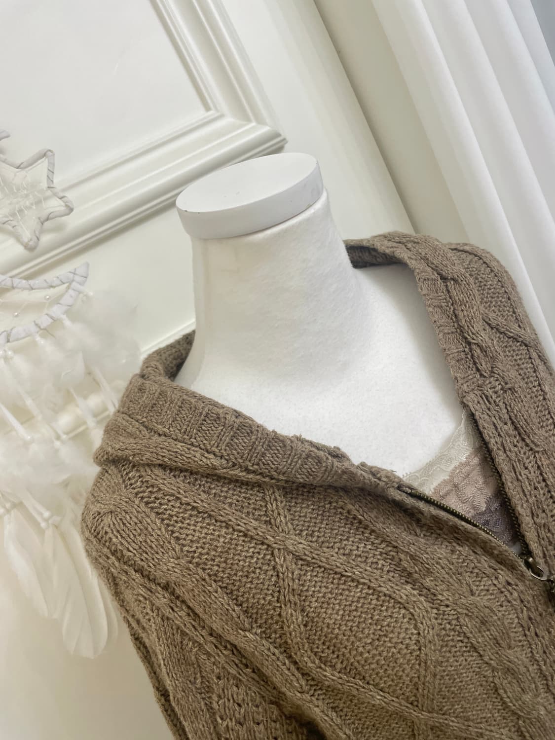 vintage brown twist pocket point hoodie- 상품이미지7