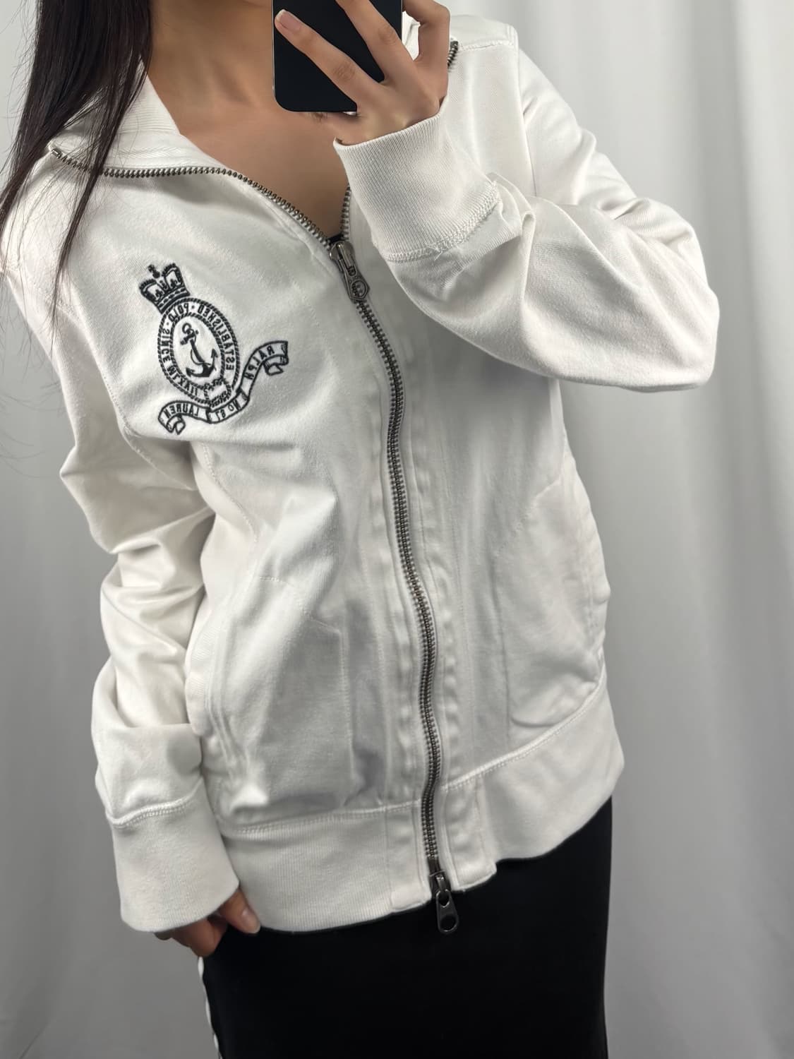 폴로 화이트 후드집업 상품이미지1