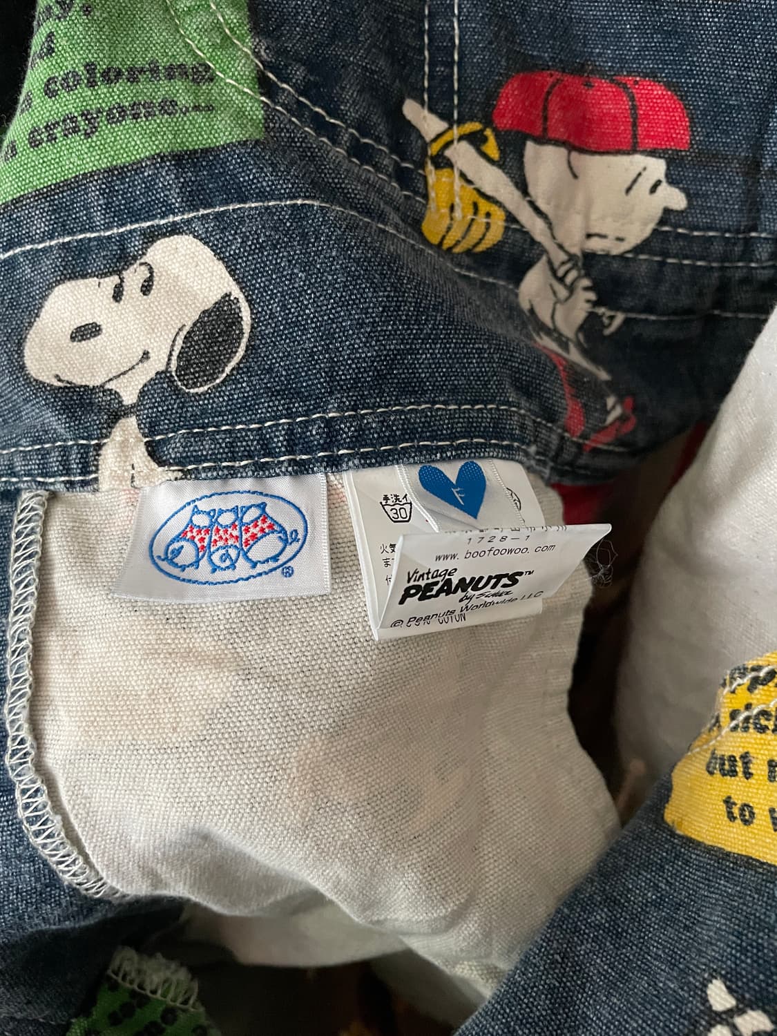 빈티지 부푸우 x 스누피 데님 오버롤 상품이미지6