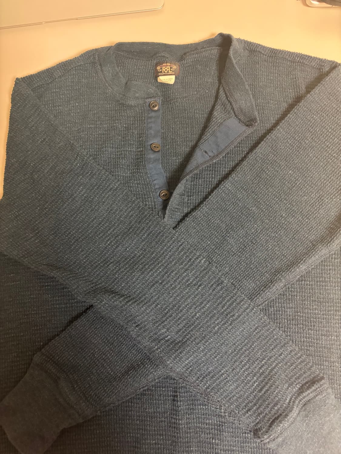 더블알엘 와플 니트 헨리넥 상품이미지1