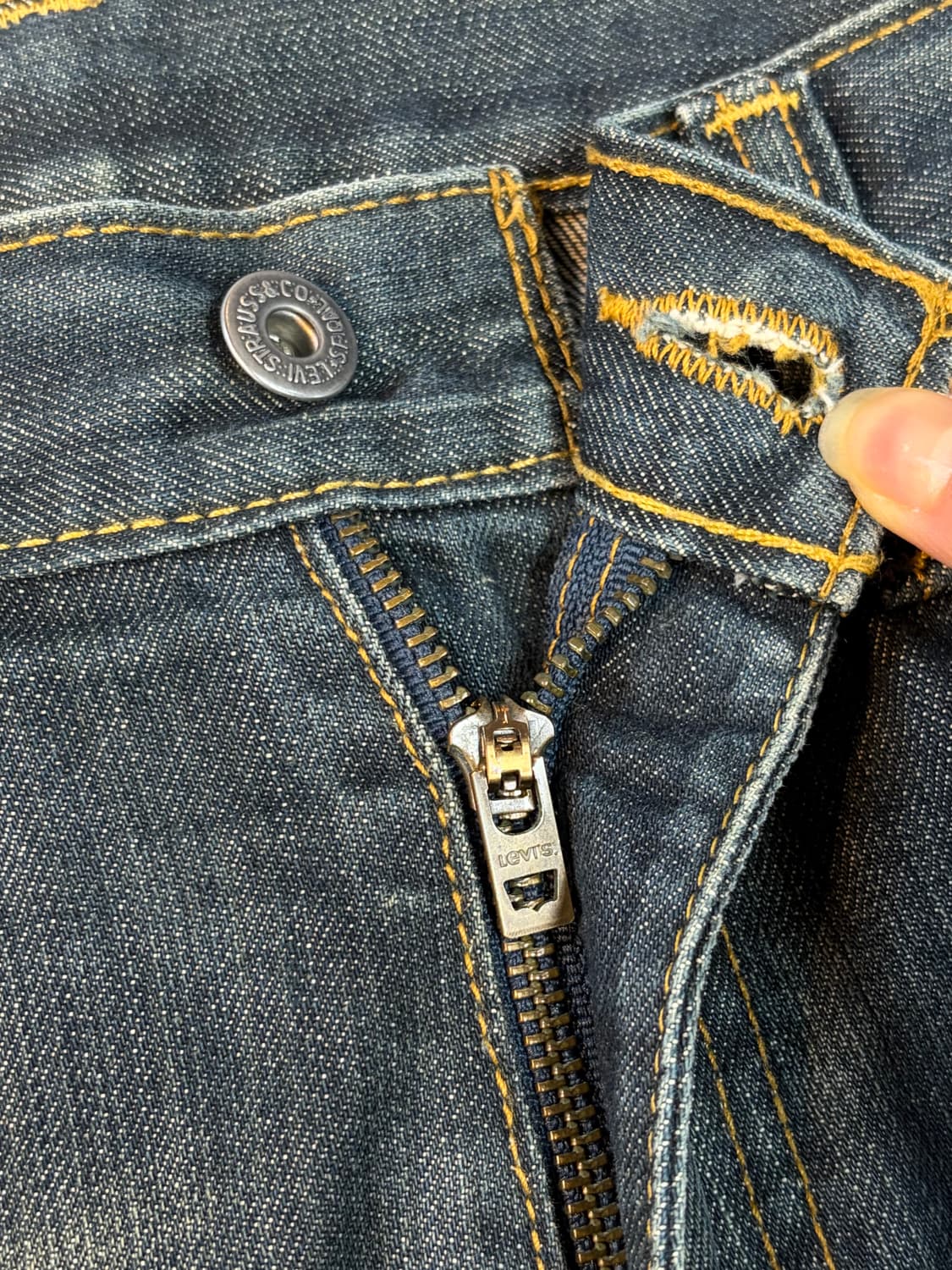 (34) 리바이스 521 진청 빈티지 워싱 데님 팬츠 상품이미지7