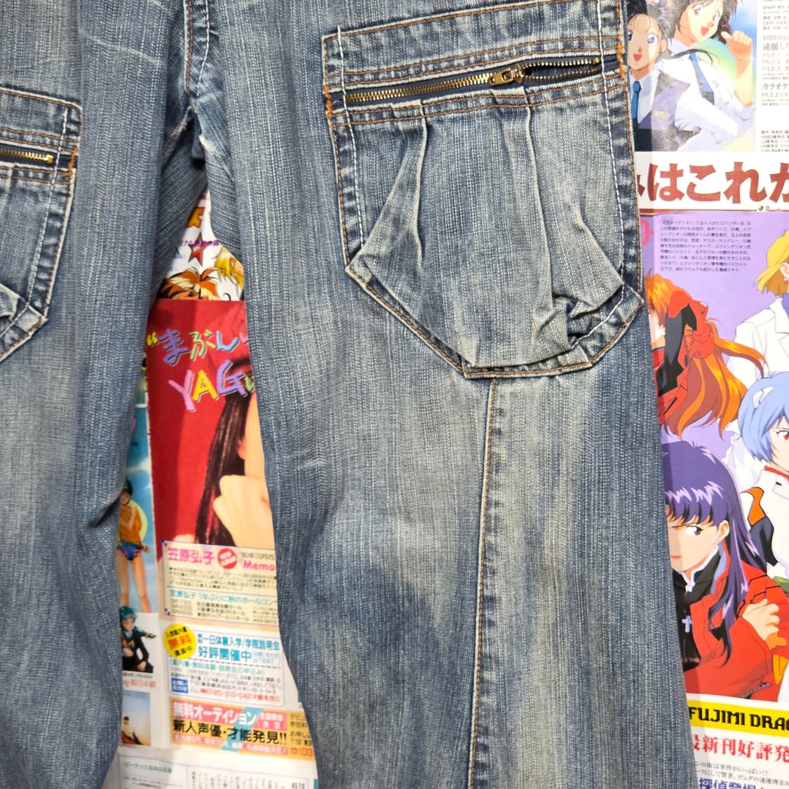 빈티지 Y2K 사이드 포켓 카펜터 와이드 데님 팬츠 상품이미지9