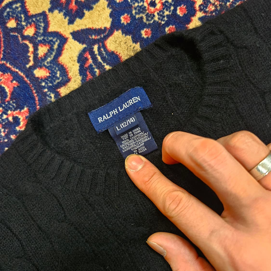 랄프로렌 캐시미어100 꽈베기 꽉붙핏 니트 스웨터 상품이미지4