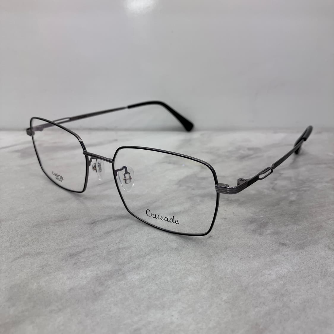 C92 크루세이드 Crusade 블랙 실버 스퀘어 메탈테 안경 45139 상품이미지7