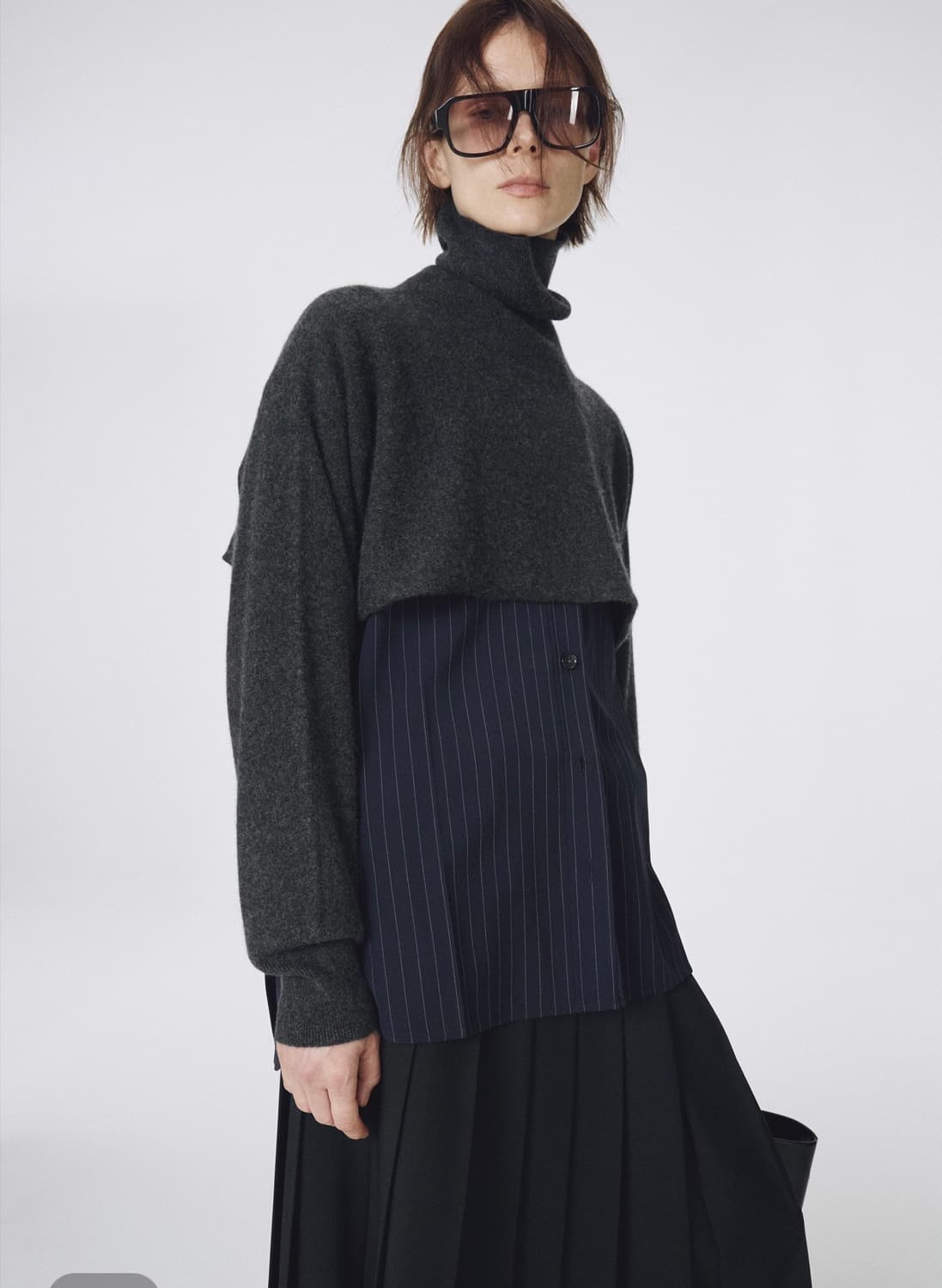 ORR 오르 캐시미어 100 폴라 케이프 차콜-새상품(택포) 상품이미지8