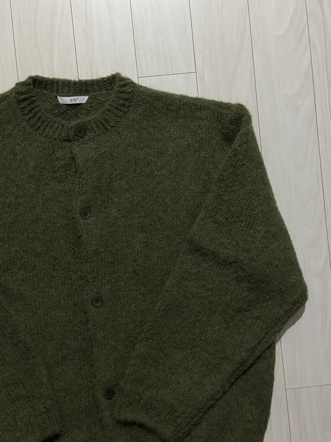 STU 모헤어 가디건 그린 L 상품이미지3