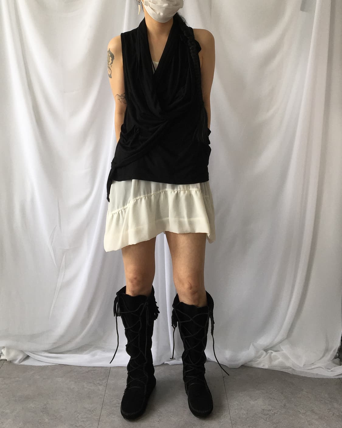 Drape open vest 상품이미지8