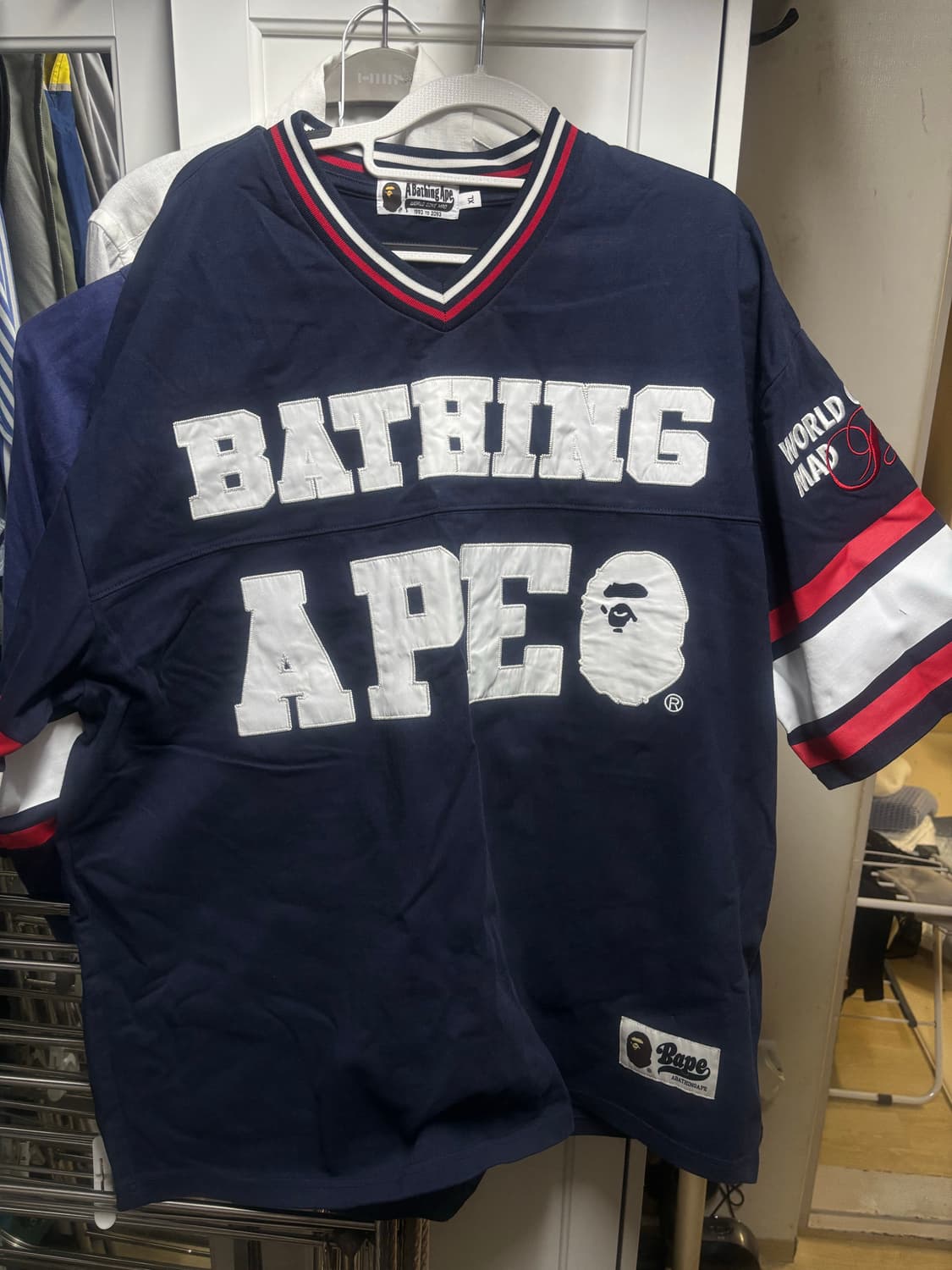 베이프 BAPE 풋볼  져지 네이비 상품이미지2