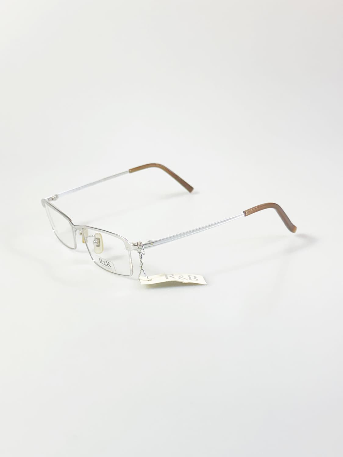 R&B EYEWEAR 실버 반무테 스퀘어 메탈 빈티지 안경 상품이미지3