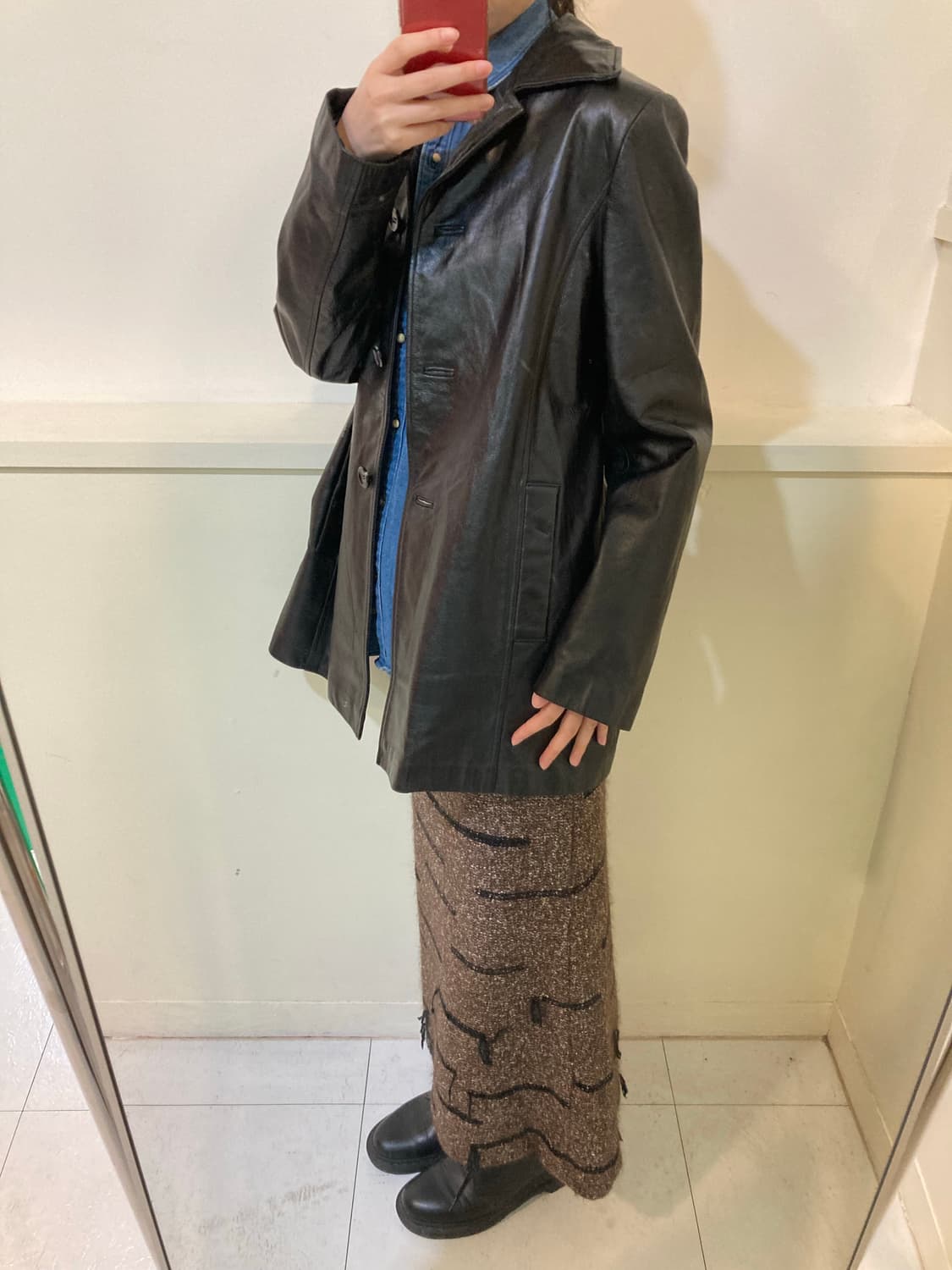 소가죽 싱글버튼 레더 자켓 상품이미지10