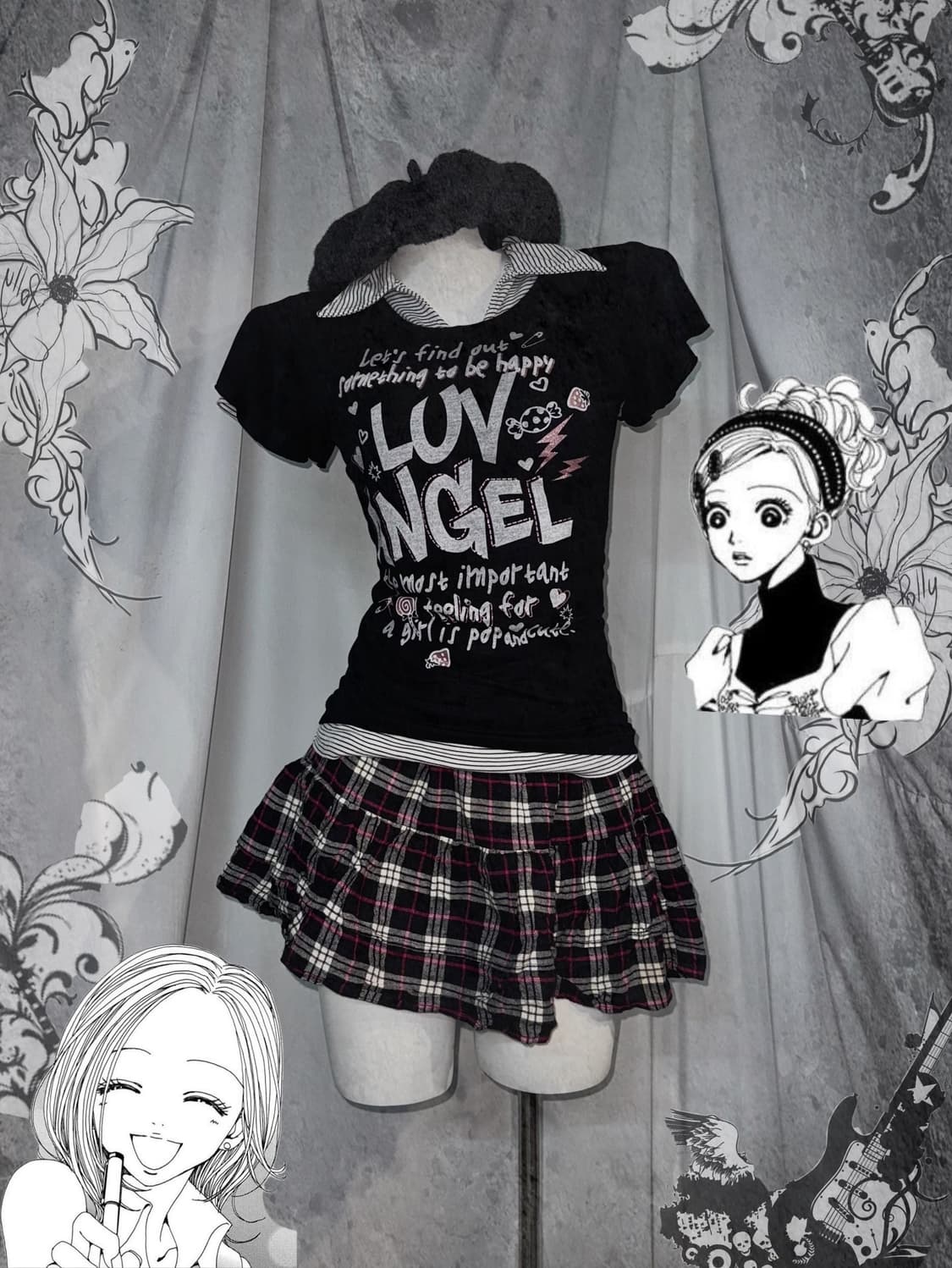 하치 러블리 무채색 니혼진 너드 코디세트  상품이미지1