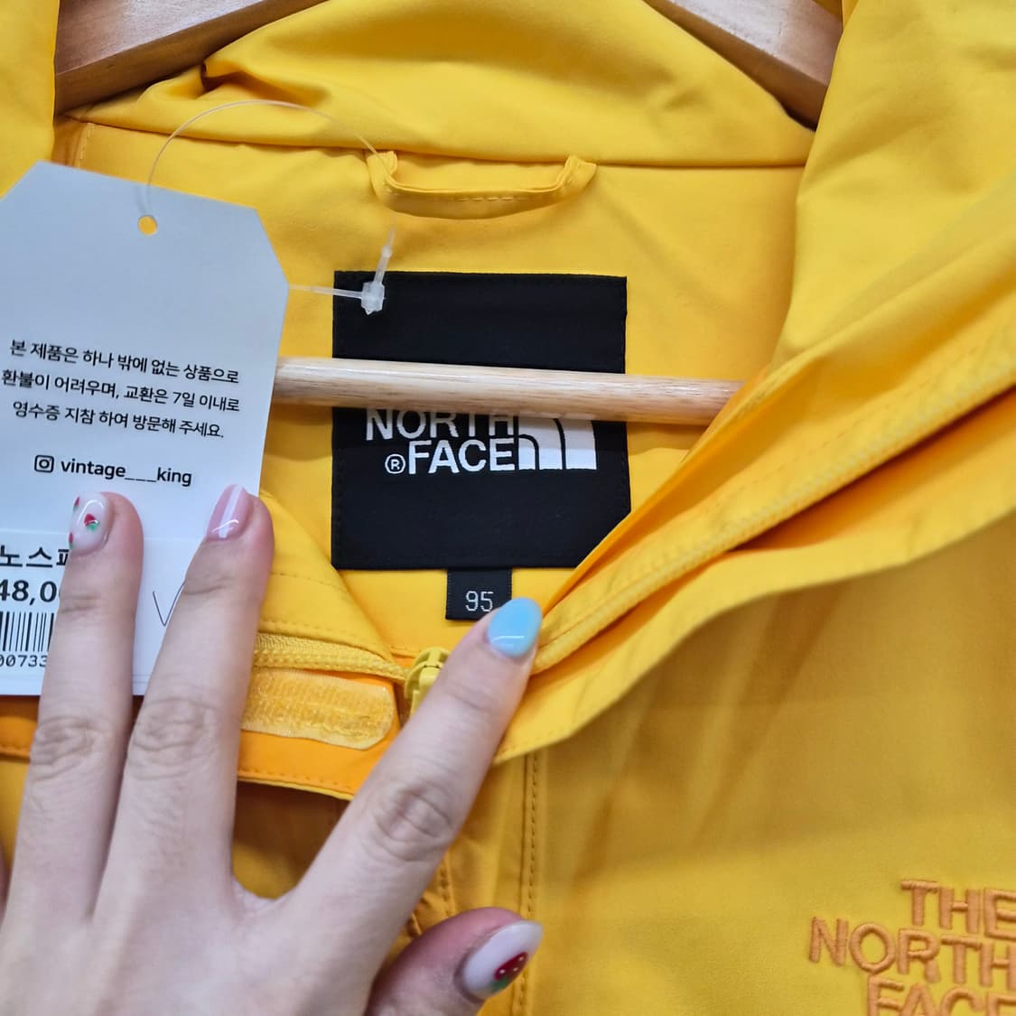 노스페이스 옐로우 바람막이 자켓 남성 M 상품이미지3