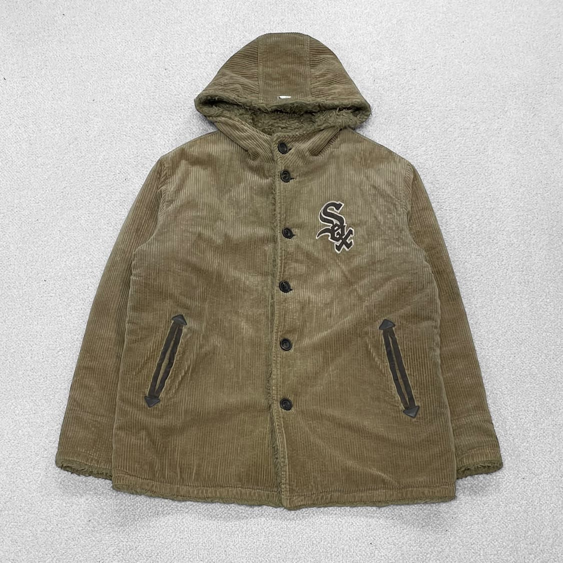 MLB 00s 화이트삭스 코듀로이 후드 자켓 브라운 상품이미지1