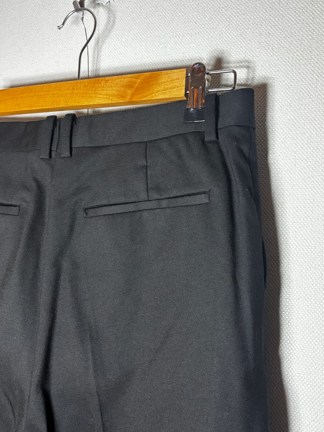 택포/S급) 쿠어 울 블렌드 크롭 슬랙스 팬츠 블랙 상품이미지5