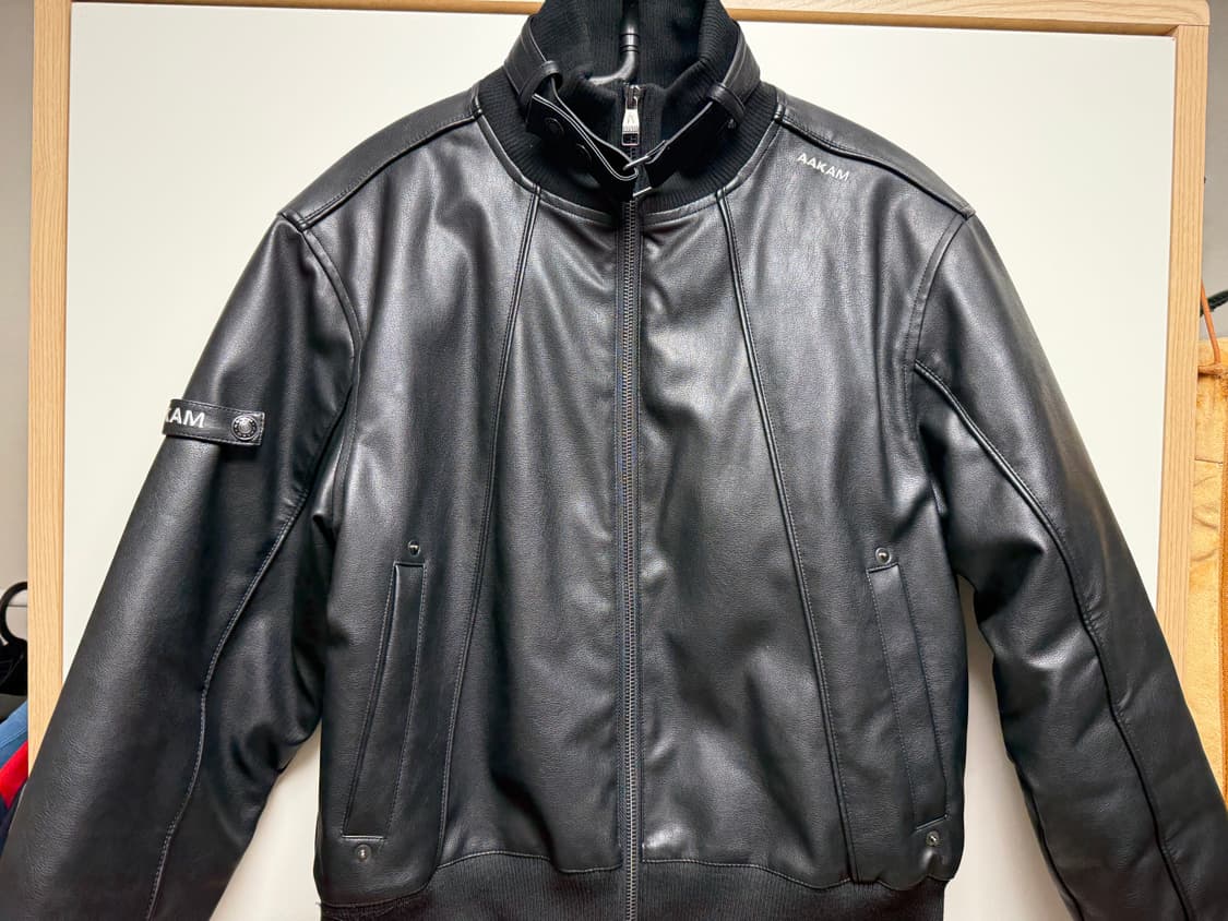 아캄 Piping Leather Blouson (Black) 상품이미지2