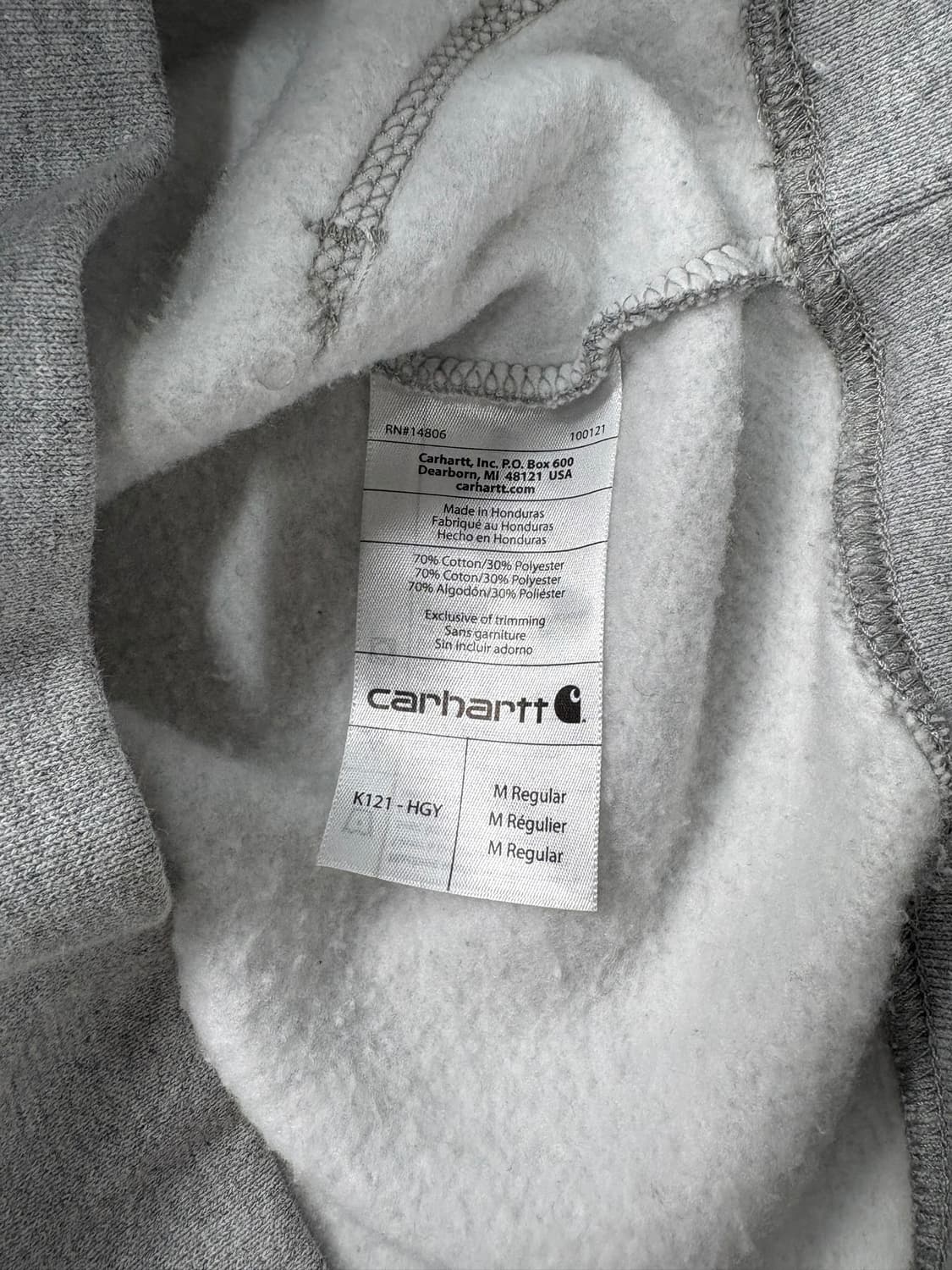 칼하트 오리지널핏 후드티 그레이 상품이미지7