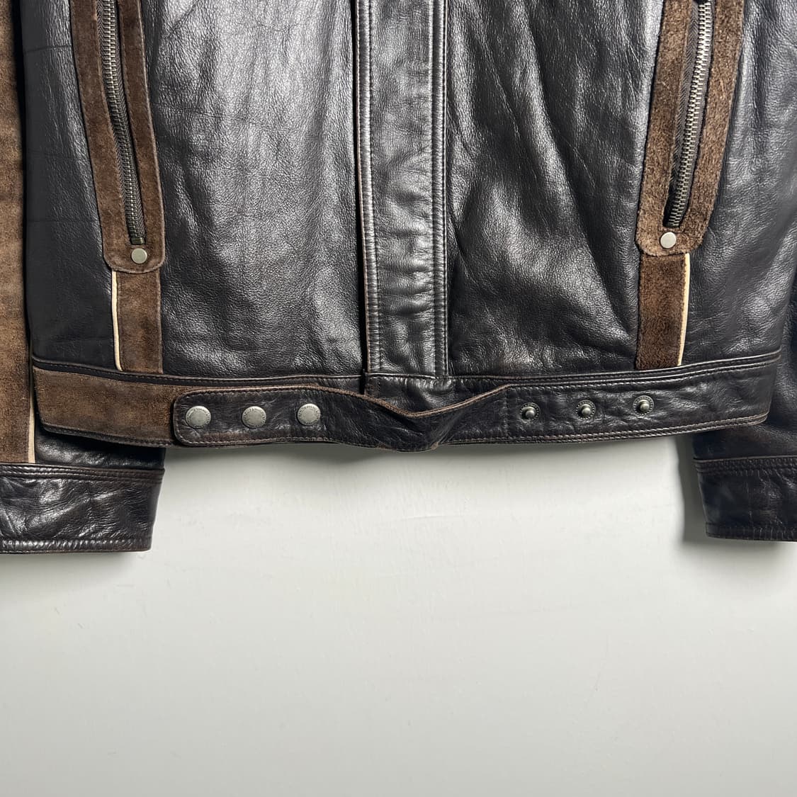 L'homme en Cuir 스웨이드 엣지라인 양가죽 라이더 자켓 50 상품이미지6