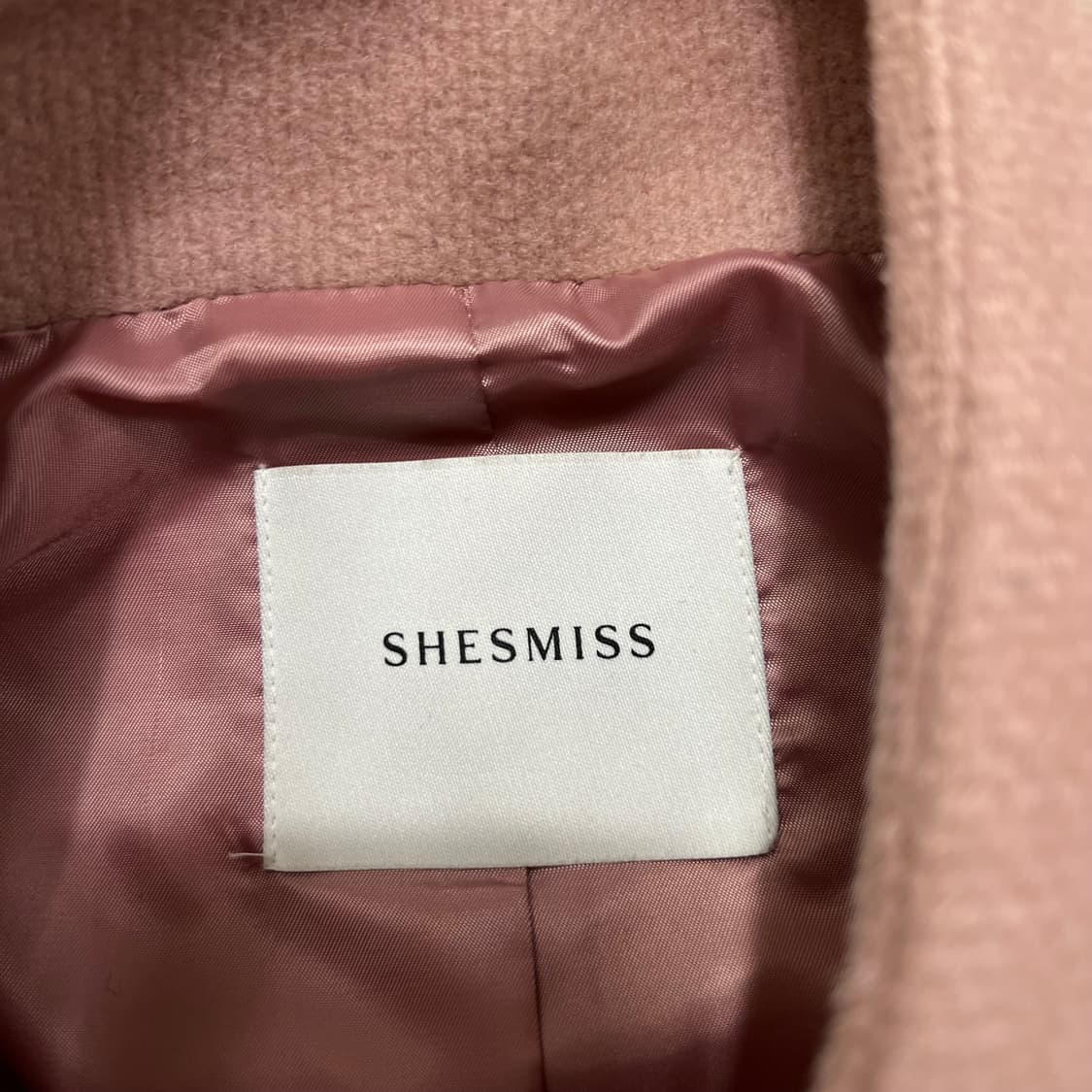 쉬즈미스 여성 캐시미어 블렌드 싱글코트 [핑크] 85-91-160 상품이미지5