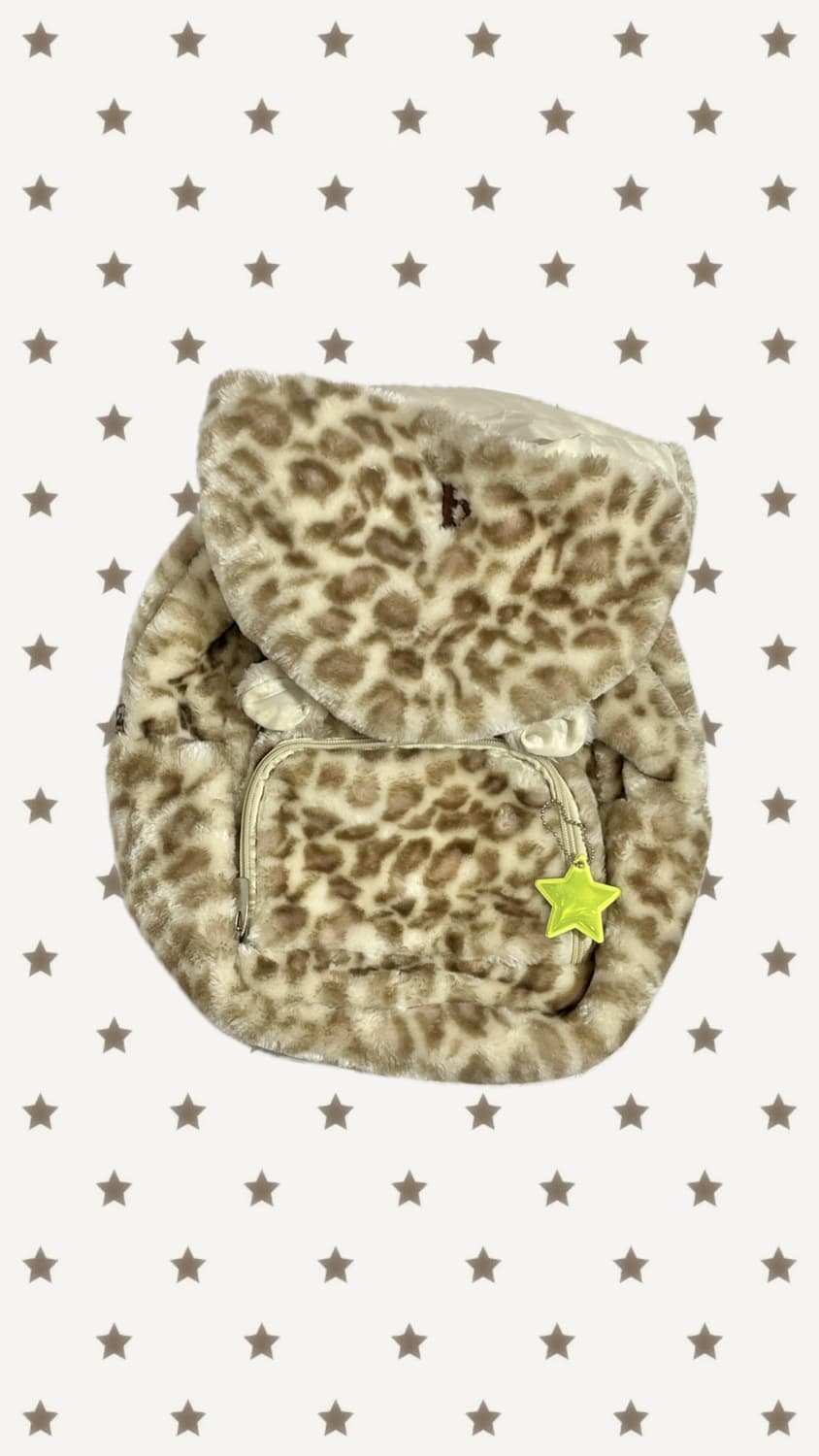 후드가 달린 호피무늬 털가방 〰 상품이미지1