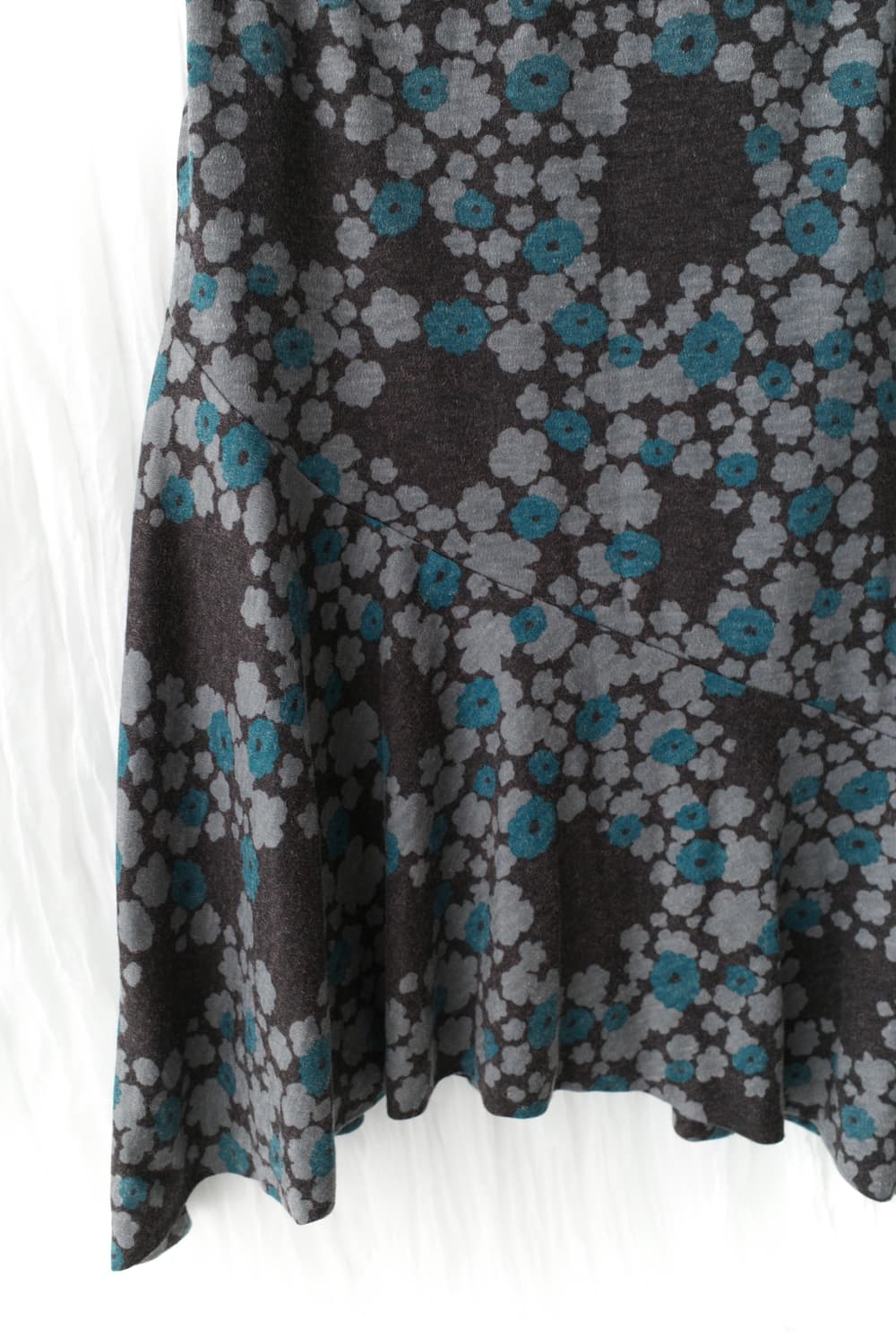 flower wool unbalanced skirt  상품이미지2