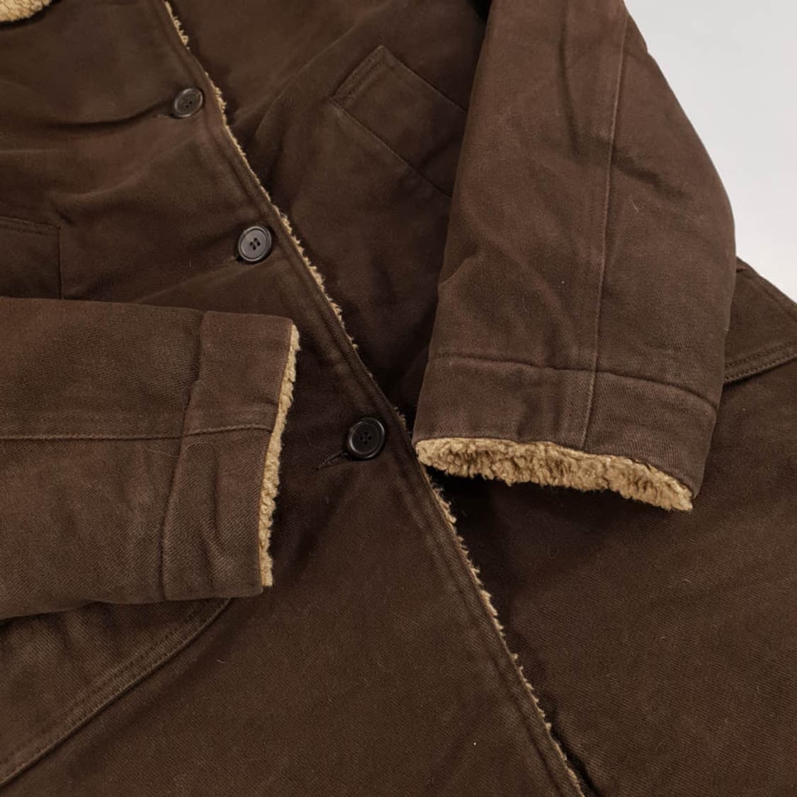 돌체앤가바나 딥브라운 쉐르파 이너플리스 코튼 무스탕 롱 상품이미지3