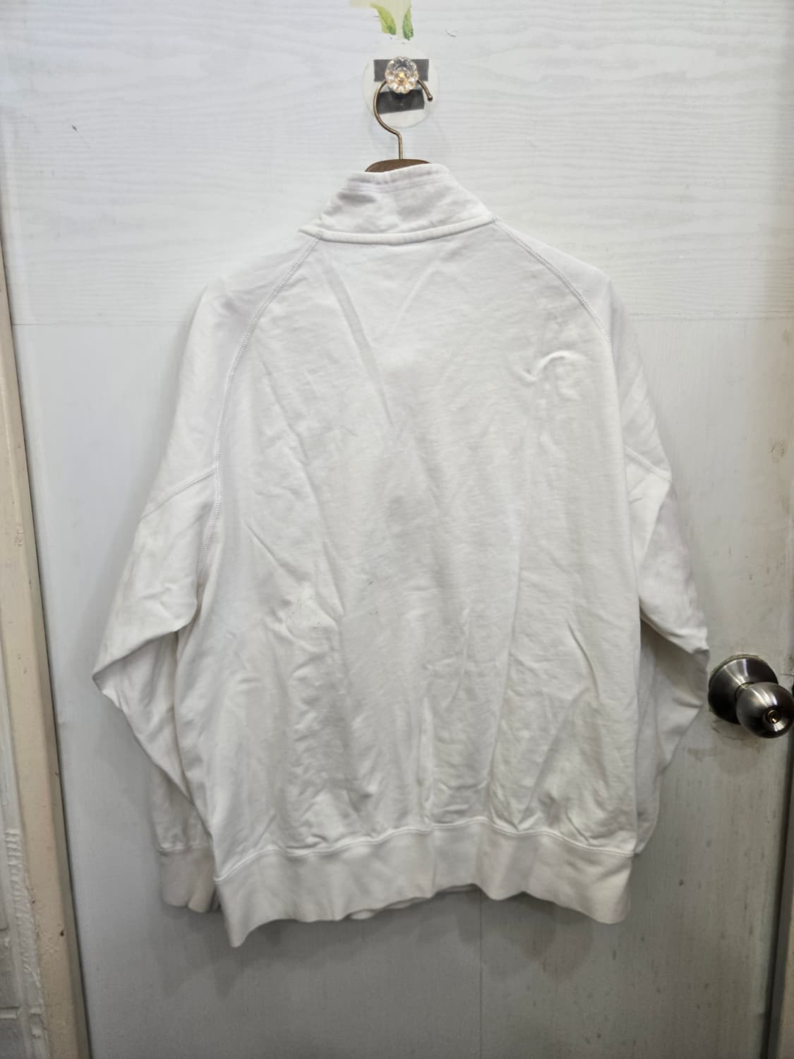 105,XL)) NIKE AIR 나이키 에어 올 화이트 반집업 긴팔티셔츠 상품이미지3