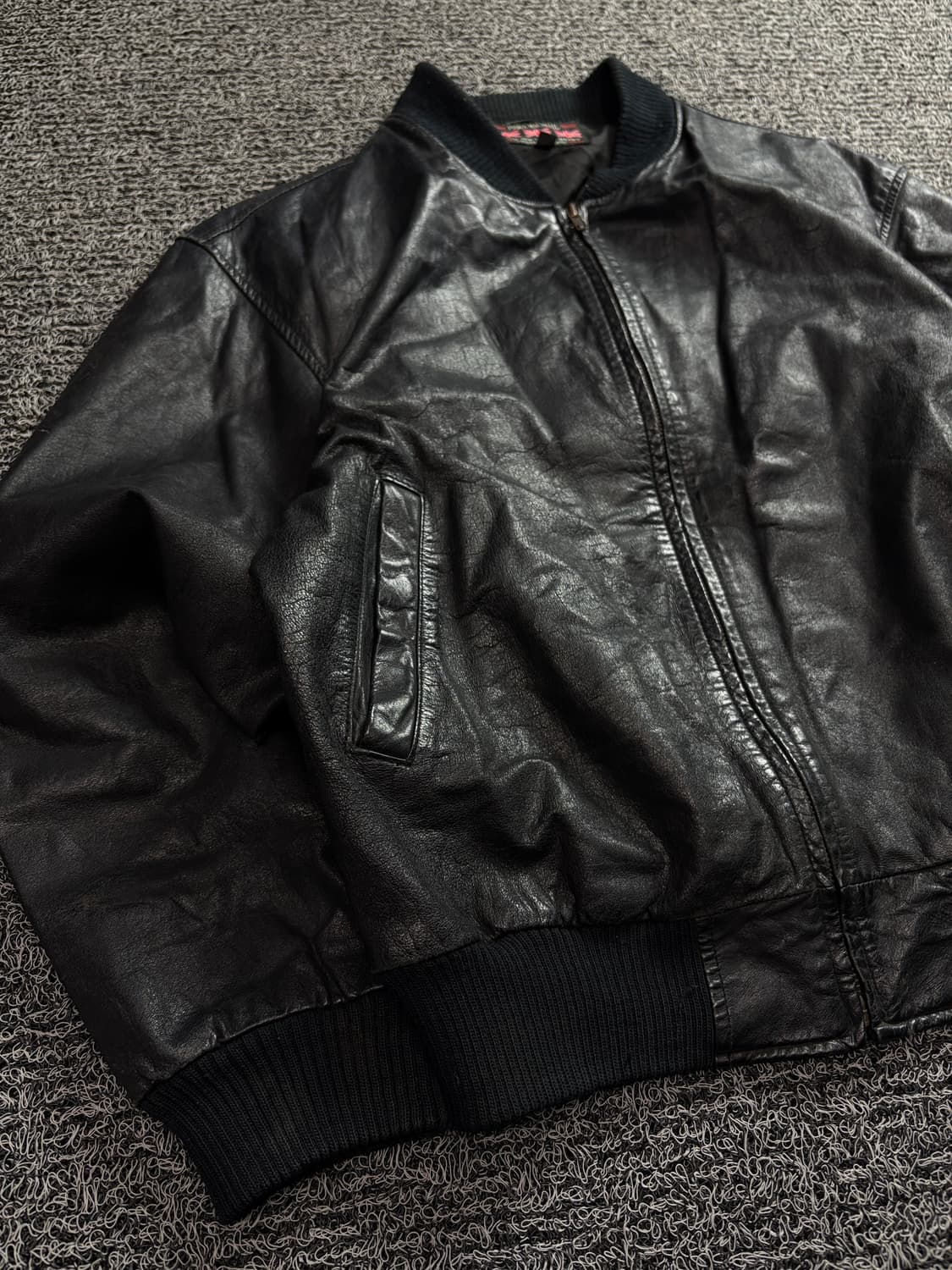 UK 헤리티지 빈티지 램스킨 블랙 레더 봄버 자켓 1623 상품이미지3