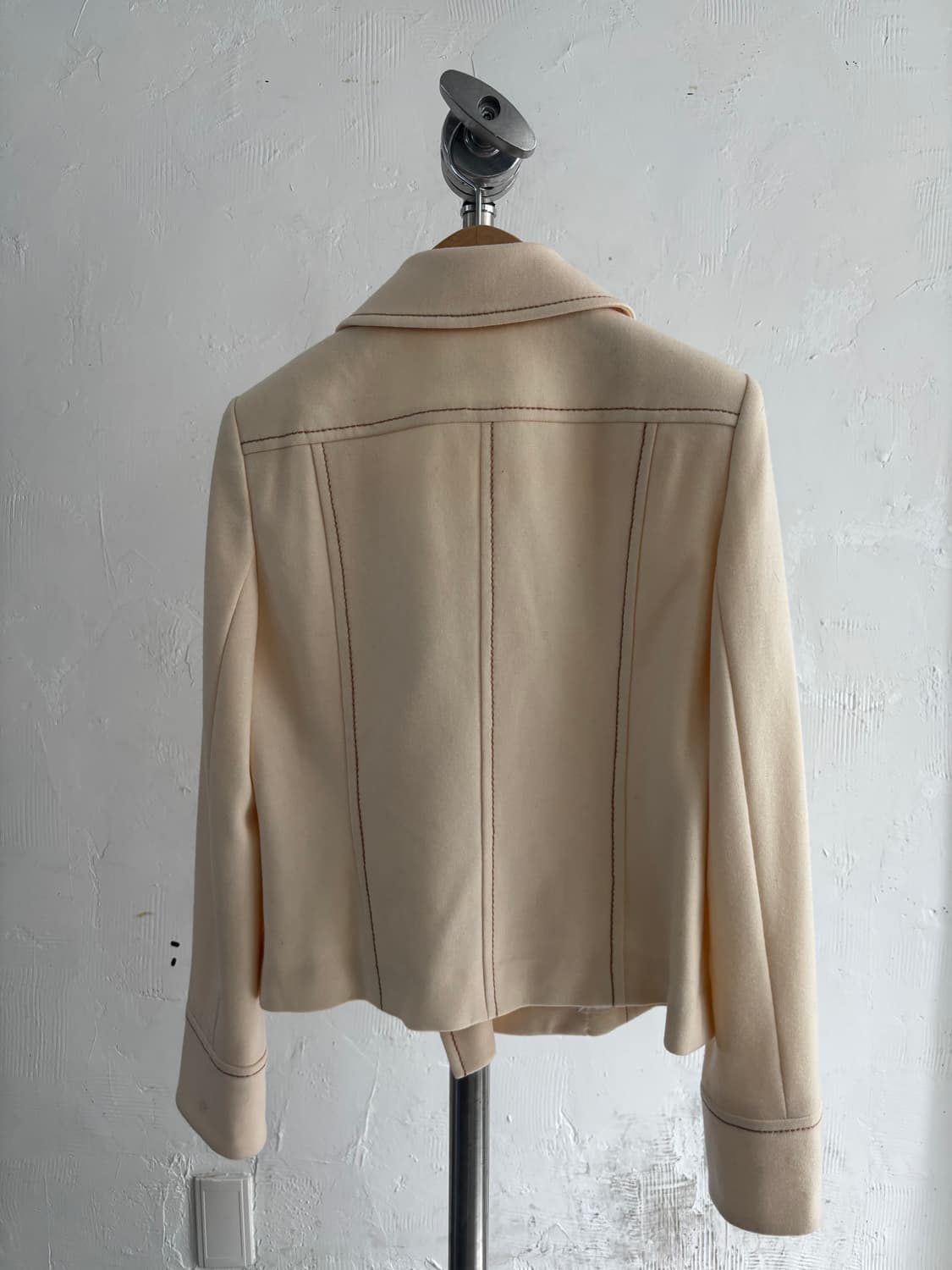 Courreges 꾸레쥬 크림 더블 브레스티드 자켓 상품이미지8