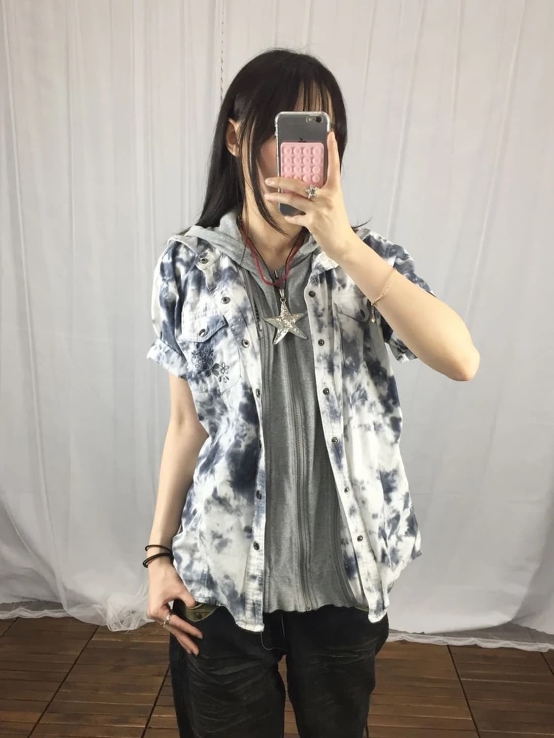 Miyabi Musubi Tie Dye Hooded Shirt 상품이미지3