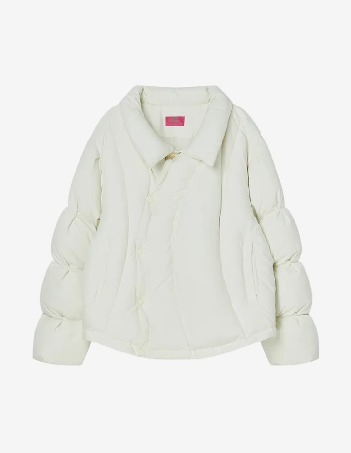 CURVE LINE COLLARED DOWN PUFFER IVORY 상품이미지1
