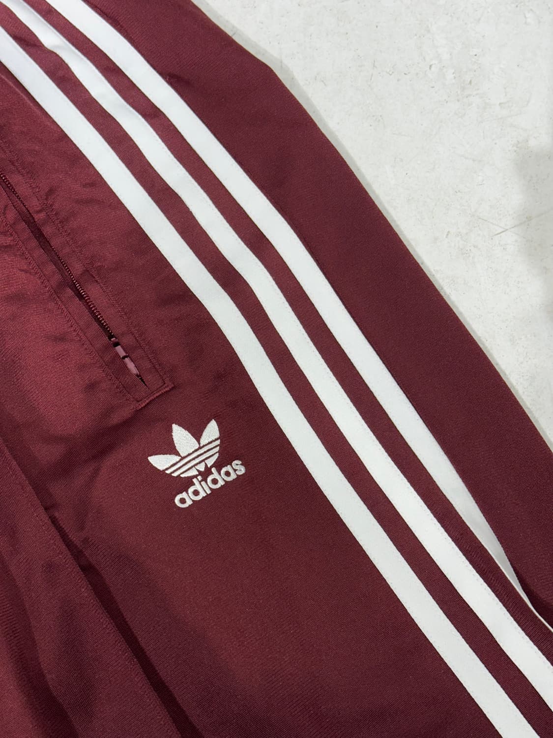 아디다스 버건디 화이트 삼선 파이어버드 추리닝 와이드 트레이닝 팬츠 M 상품이미지6