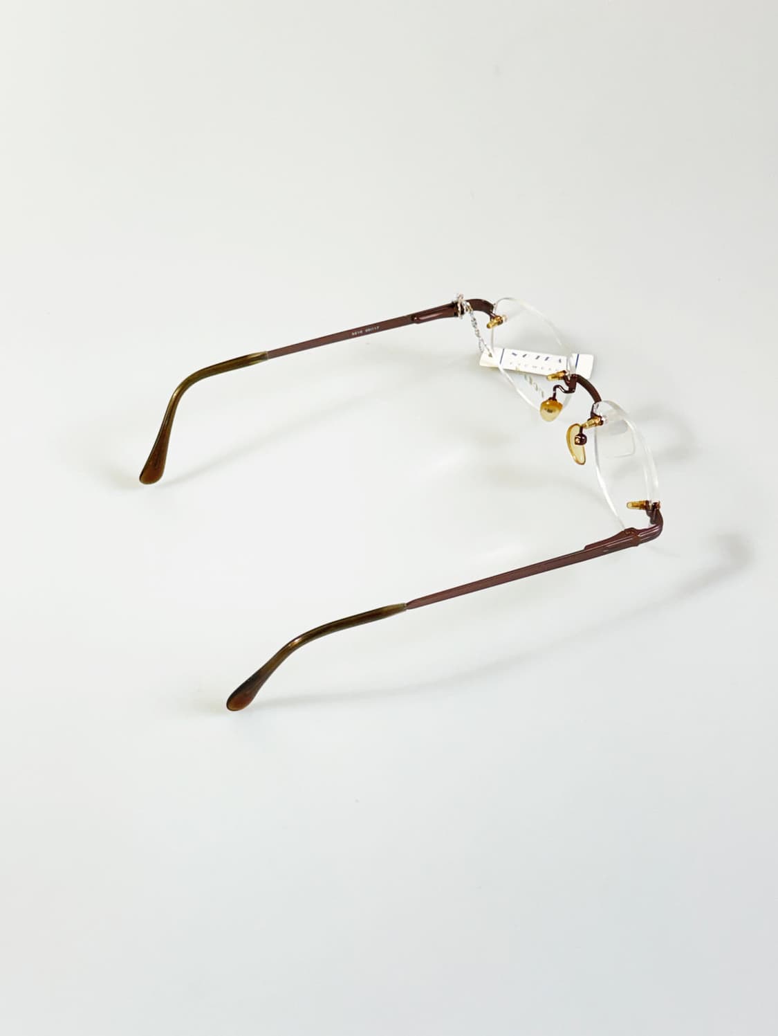 NOTRA 무테 브라운 메탈 스퀘어 빈티지 안경 상품이미지4
