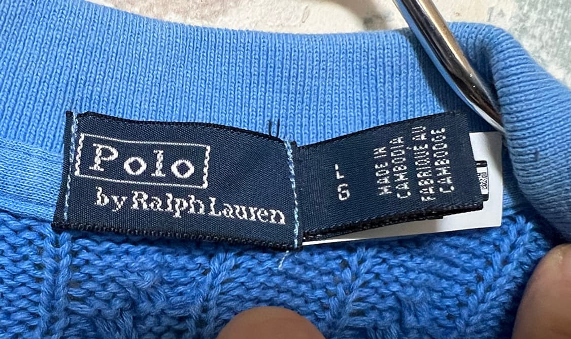 POLO 폴로 여자 꽈배기 니트 반팔 카라넥 슬림핏 QR L 100 77 상품이미지3