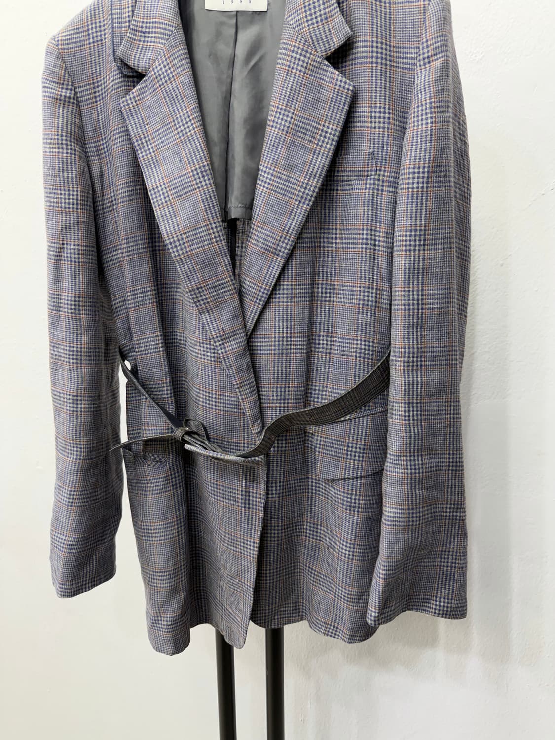 정품) TIME 타임 한섬 20ss 체크무늬 벨티드 자켓 82 상품이미지3