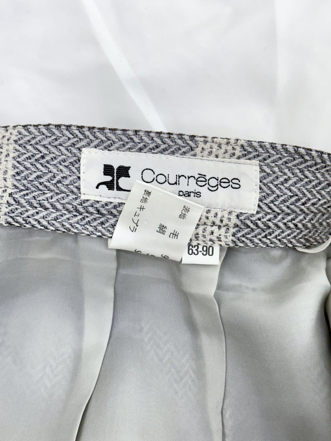 courreges / 꾸레쥬 그레이 체크 울 랩스커트  상품이미지10