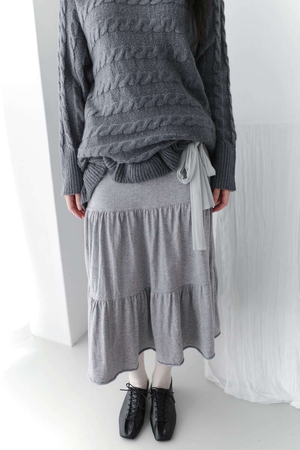 shirring ribbon skirt  상품이미지1