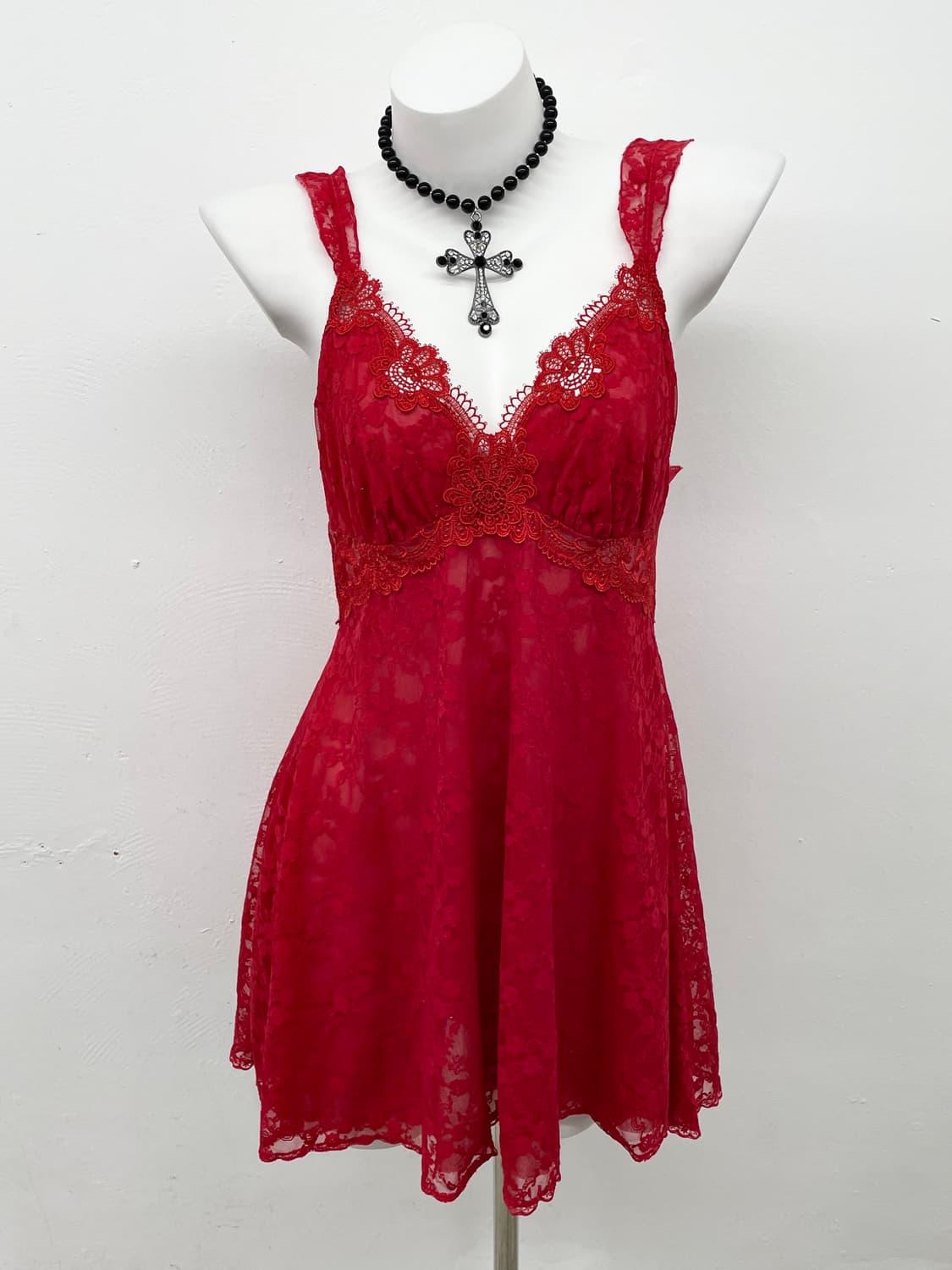 레드 레이스 슬립 상품이미지1