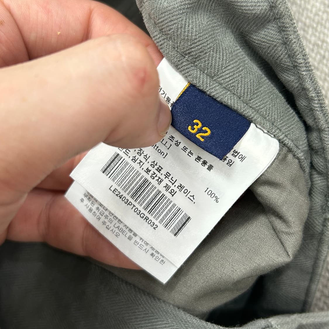 (새상품)Lee 그레이 워시드 코튼 카고팬츠(32) 상품이미지4