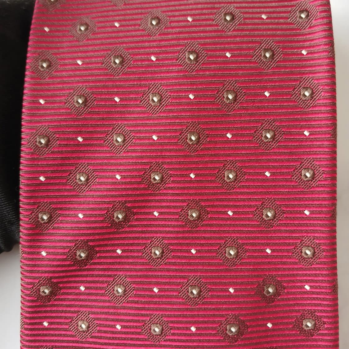 켐브리지 멤버스 실크 레드 패턴 넥타이 9.2cm A+등급 A19249
 상품이미지5