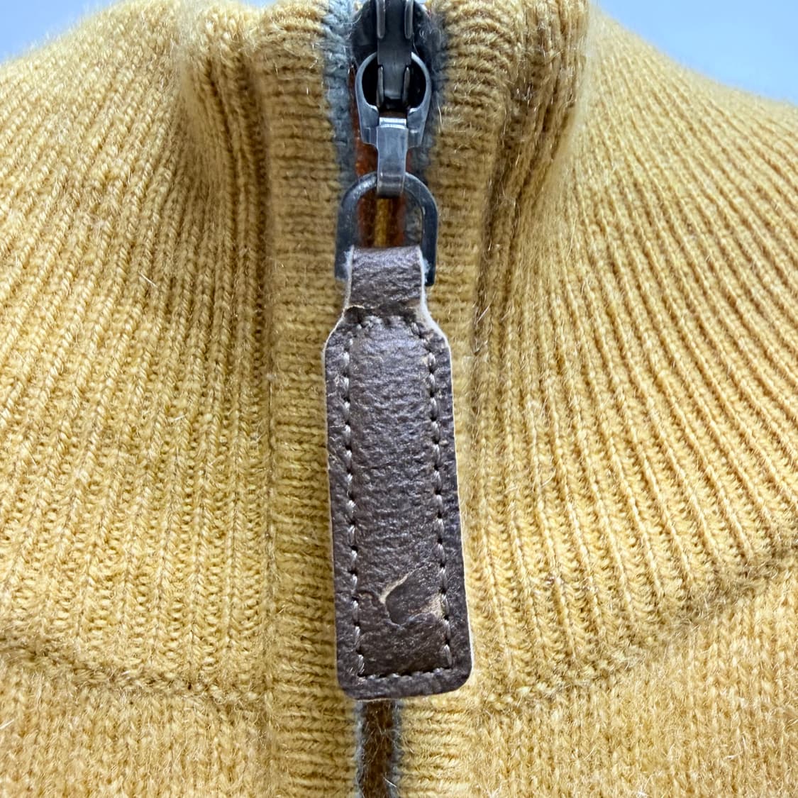 [캐시미어 100%] 유니클로 머스타드 하프넥 반집업 니트 XL 상품이미지4